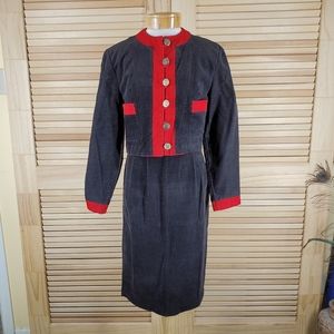 Vintage 60s corduroy skirt and jacket outfit